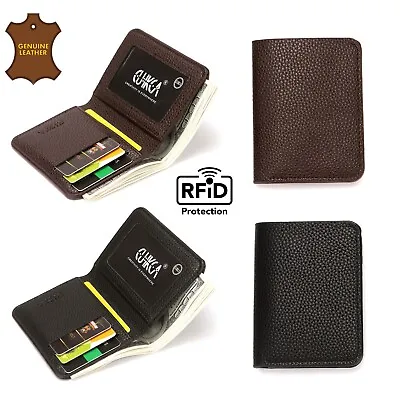 £4.99 • Buy Mens Wallets Leather Slim ID Credit Card­­­­ Holder RFID Blocking Thin Designer