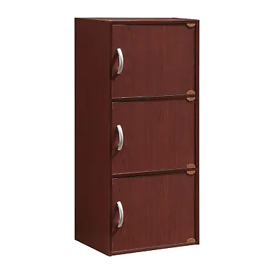 USA NEW Storage Cabinet Cupboard 3 Shelf Door Organizer Pantry Kitchen Mahogany • $35.38