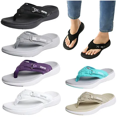 Women Arch Support Soft Cushion Flip Flops Lightweight Summer Beach Sandals US • $19.99