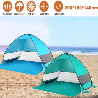 Pop Up Beach Tent Automatic WaterProof UV Protection Sun Shelter 2-3 Man/Women • $23.99