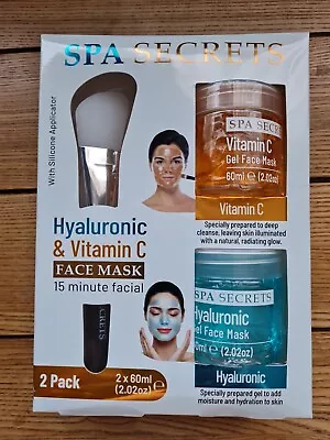 SPA Secrets Hyaluronic & Vitamin C Face Mask 15 Minute Facial 2 PACK NEW UK • £12.50