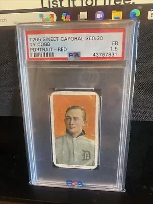 1909-11 T206 Ty Cobb Red Portrait Sweet Caporal 350/30  PSA 1.5 • $4500