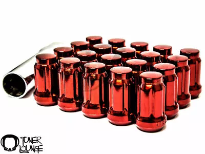 Z RACING Red 14X1.5mm 35mm Steel Closed Ended Lug Nuts 20 Pcs W/ Key Set • $39.99