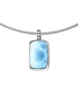 Marahlago Larimar White Sapphire Accent 21  Sterling Silver Necklace J1482 • $303.24