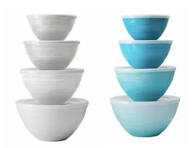 Pandex 4-piece Ombre Melamine Bowl Set With Lids / Choose Color : Blue OR Gray • £38.60