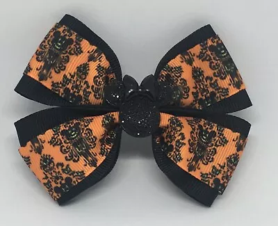 Girls Hair Bow 4  Wide Mickey Mouse Haunted Mansion Barrette Clip Or Ponytail • $6.99