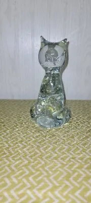 VINTAGE 1970s Murano Glass Bubble Art Kitty Cat Figurine Paperweight 5.75   • $20