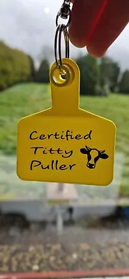 Farmer/cow Tag/ Dairy Cow/ Keychain/ Keyring Cattle Tag Farmer Gift ‘Certified T • £5