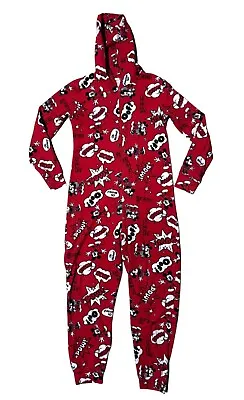 Disney Mickey Mouse One Piece Adult Pajamas Size Large Red Sleepwear Unisex Red • $17.95