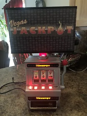 Vegas Jackpot Slot Machine Lamp Coin Sound Lights Man Cave Game Room Bar Retro • $39.99