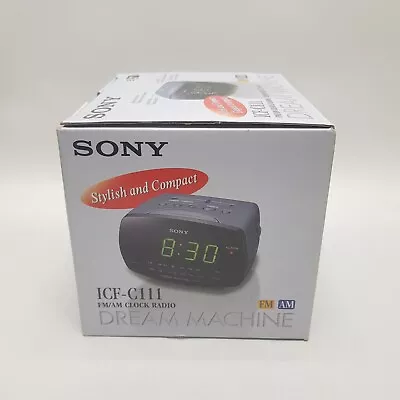 SONY Dream Machine Radio Alarm Clock Buzzer Digital Display Grey ICF-C111 • $29.90