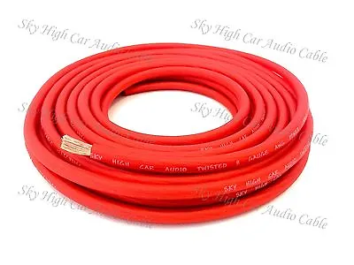 $0.99 • Buy 8 Gauge AWG RED Power Ground Wire Sky High Car Audio Sold By The Foot GA Ft 