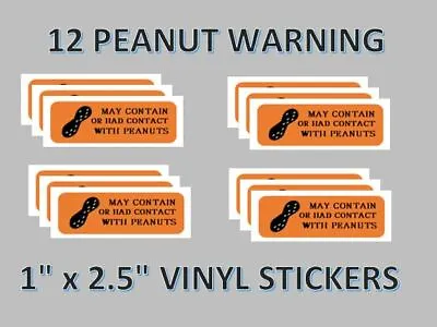 12 Peanut Warning Allergy Labels Candy Vending Machine Sticker Vendstar • $4.49