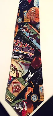 Nicole Miller Sports Theme Tie 100% Silk 59 Long Vintage 1993 • $9.97