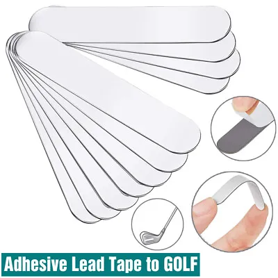 20 Lead Tape Sticky Strips Add Power Weight To Golf Club Tennis Racket Adhesive • £5.17