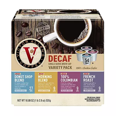 Victor Allen'S Coffee Decaf Variety Pack Light-Medium Roasts 54 Count Single  • $45.98