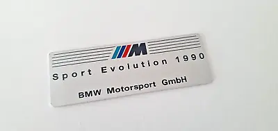 RARE ! OEM Factory BMW M3 Sport EVO Evolution Plaque Emblem Dash E30 Cecotto • $450