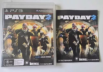 ✅ Payday 2 With Manual (PlayStation 3 PS3 ) FAST FREE POST ✅ • $14.95