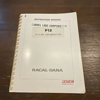Racal-Dana P12 Pulse Generator Instruction Manual 980592 ~ 1974 • $14.77