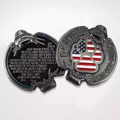 Police K-9 Unit Paw Flag Loyalty Honor Courage 1.75  Challenge Coin • $36.99