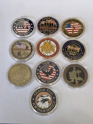 Military Appreciation Medallions A Total Of 10. Beautiful For The Veteran.  New  • $99