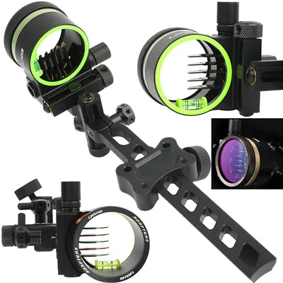 Compound Bow Sight 5 Pin 0.019  Archery 4X 6X 8X Lens Micro Adjustable Hunting • $87.99