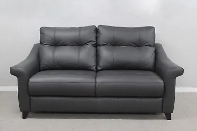 G Plan Riley Cambridge Slate Leather Static 3 Seater Sofa RRP £3145 • £1150