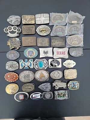 Vtg Lot Of 29 Belt Buckles Comstockmontana Frontier Nickle Silver!  Pre-owned  • $99