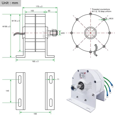 £387.24 • Buy Durable And Dependable 3 Phase AC Generator For Wind And Water Turbine Systems