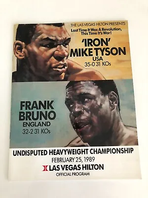 Iron Mike Tyson Vs Frank Bruno Official Program Las Vegas Hilton Feb. 25 1989 • $109