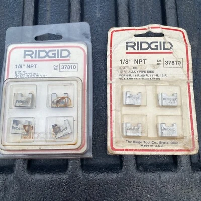 $19.50 • Buy (2) New Set RIDGID 1/8  NPT 12-R PIPE THREADING DIES O-R 111-R 11-R 00-R 37810