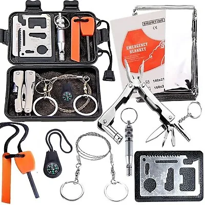 9 In 1 Outdoor Emergency Gear Survival Kit Camping Hiking Tactical Backpack Au • $19.49