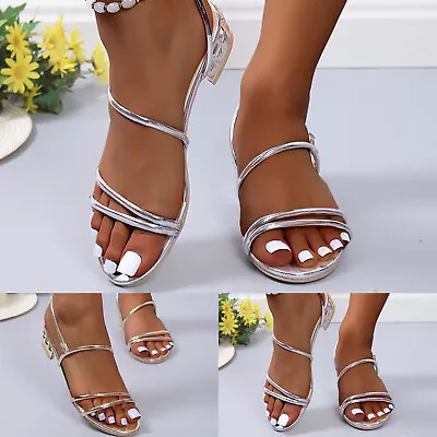 Sandals Women's Mid Heels High Heel Open Toe Roman Braided Mid Heel Outer Wear • $25.33