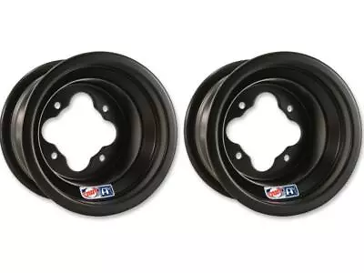 DWT Black ATV Front Wheel Set Rims 10  10x5 3B+2N 4/156 YFZ450 Raptor Banshee • $189.98