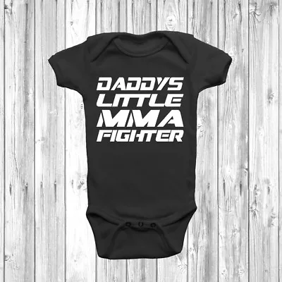 Daddys Little MMA Fighter Baby Grow Body Suit Vest Funny Humour Gift Present • £7.95