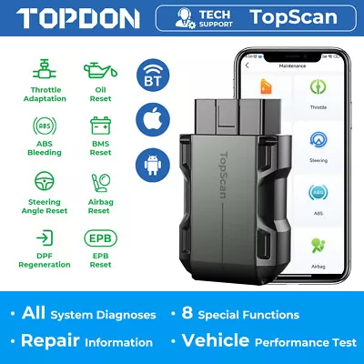 TOPDON TOPSCAN OBD2 Diagnostic Tool Scanner Full System Bluetooth Code Reader • $53.99