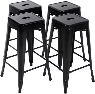 Metal Stools Counter Kitchen Stools 24'' Set Of 4 Backless Stackable Bar Stools • $94