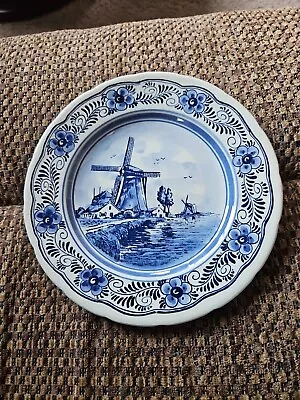 Vintage Delft Hand Painted Windmill Plate 9  • $12.99