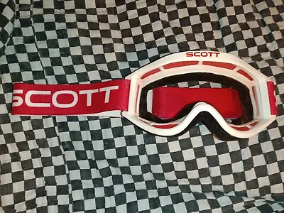Vintage 80s SCOTT 89 White / Red  Goggles/mask Guard Motocross  Ama Oakley  • $250