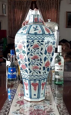 Extremely Large Chinese Yuan Blue And White Octagonal Porcelain Meiping Vase • $1875