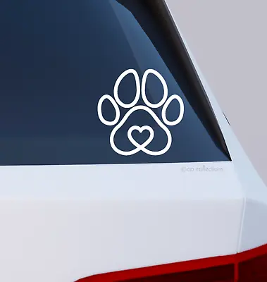 🐶 Dog Paw Heart Sticker Vinyl Decal For Dog Mom Car Window Laptop Water Bottle • $1.75