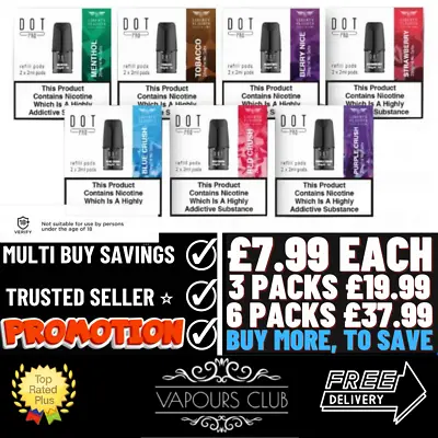 DOT PRO Pods By Liberty Flights | Tobacco | DOT VAPE  | Multi Buy Savings • £7.99