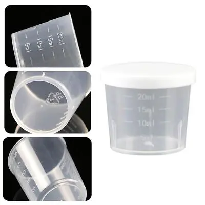 1/5x Medicine Medication Plastic Measure Guided Measuring Cup Container Pot V • £1.40