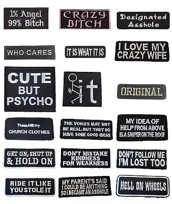 £2.79 • Buy Words Slogans Iron On Biker Patches Motorcycle Patches Iron On Sew On Transfer 