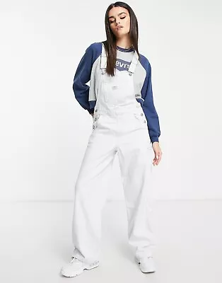 Women’s Levi’s Carpenter Dungarees In Lightwash Size Large #L2  • £45