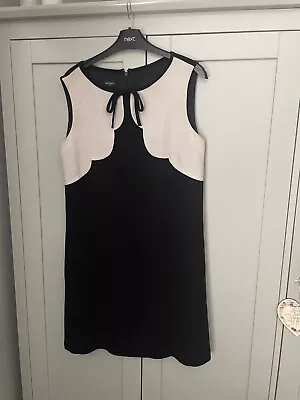 Hobbs Black And Cream Shift Dress VGC Size Uk 12  • £20