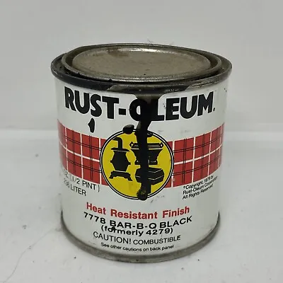 Vintage 1979 Rust-oleum Heat Resistant Bar-B-Q Black 7778 Can (4279) 8oz Bucket • $16.16