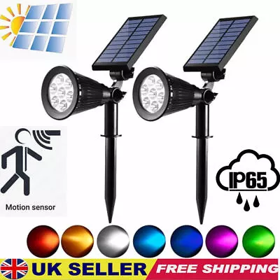7LED Solar Spot Lights LED Colour Changing Projection Stake Garden Light Outdoor • £9.86