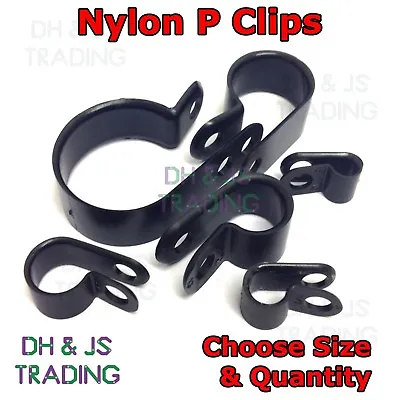 £2.49 • Buy Black Nylon P Clips Fasteners Cable Conduit Tubing Wire Sleeving Plastic P Clip