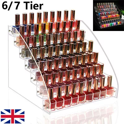 Nail Polish Holder 6/7 Tier Display Makeup Cosmetic Stand Organizer Storage Rack • £10.04